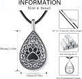 wholesale 925 Sterling Silver Tear Drop Pet Urn with Black Paw Print and Celtic Knot Design - Personalized Customization Available-0-1