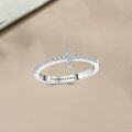 wholesale TOUPOP Personalized Moissanite Diamond Engagement Cross Rings 925 Sterling Silver Personalized Custom Wedding Promise Ring Anniversary Christmas Birthday Jewelry For Women -0-3