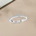 TOUPOP Sterling Silver Moissanite Personalized Engagement Cross Rings-0-3