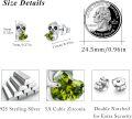 wholesale 925 Sterling Silver Hypoallergenic Green Crystal Sloth Stud Earrings for Kids Adults-0-5
