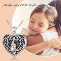 wholesale TOUPOP Locket Necklace Father Daughter Locket Mother Daughter Locket Necklace Sister Locket Family Locket Rose Heart Locket Pendant Necklace S925 Sterling Silver Gift Always In My Heart Locket -0-1