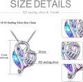 wholesale 925 Sterling Silver Mom Heart Pendant Necklace with Rainbow Crystal and Cubic Zirconia - Mothers Day Gifts for Her-0-1