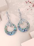 TOUPOP Sterling Silver Abalone Dragon Dangle Drop Earrings-0-1