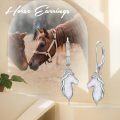 wholesale 925 Sterling Silver Opal Stone Hypoallergenic Dangle Horse Head Earrings for Women-0-5