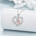 wholesale 925 Sterling Silver Mother and Child Heart Pendant Necklaces for Women Gifts-0-2