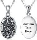 wholesale  Sterling Silver 12 Month Birth Flower Photo Locket Necklace Jewelry Gift -0-7