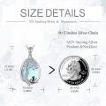wholesale 925 Sterling Silver Blue Moonstone Tree of Life Pendant with Black Cats Necklace for Women-0-3