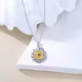 wholesale 925 Sterling Silver Sunflower Compass Pendant Necklace Wholesale with Blue Stone - Nautical s for Women-0-3