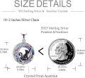 wholesale 925 Sterling Silver Rainbow Crystal Black Cat Moon Pendant Necklace for Women-0-3