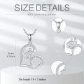 wholesale 925 Sterling Silver Ballet Dancer Heart Pendant Necklace-0-3