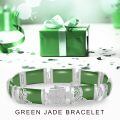wholesale 925 Sterling Silver Green Jade Link Bracelet Wholesale With Intricate Clasp Design-0-2