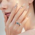wholesale 925 Sterling Silver Turquoise Feather Ring-0-3