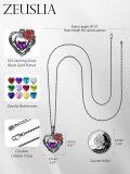 wholesale 925 Sterling Silver Red Rose Black Heart Birthstone Necklace for Women-0-1
