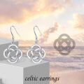 TOUPOP Sterling Silver Celtic Knot Dangle Earrings Irish Jewelry Gift-0-3