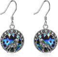 wholesale 925 Sterling Silver Abalone Shell Wolf Moon Star Drop Dangle Earrings  for Women-0-0
