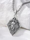 wholesale 925 Sterling Silver Lion Head Pendant Necklace for Men Women  45cm Chain Length-0-4