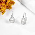wholesale 925 Sterling Silver Pearl Leverback Earrings 6mm Freshwater Pearl Drop Jewelry for Women-0-3
