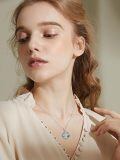 TOUPOP Sterling Silver Turquoise Mustard Seed Tree Of Life Pendant-0-2