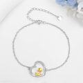 wholesale 925 Sterling Silver 925 Heart-Shaped Yellow Duck Charm Bracelet - Cute Gift for Her-0-1