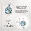 wholesale 925 Sterling Silver Wolf Head Pendant with Abalone Shell and Moonstone for Women Girls Mom Wife-0-4