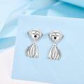 wholesale 925 Sterling Silver Cartoon Puppy Stud Earrings - Adorable Animal Jewelry for Girls and Women-0-3