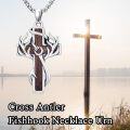 wholesale Cross Necklace For Men 925 Sterling Silver Cross Antler Fish Hook Necklace Pendant Deer Jewelry Birthday Christmas Hunting Religious Christian Gifts -0-5