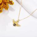 wholesale 14K Gold Bee Pendant Necklace Minimalist Fine s for Her Birthday Anniversary Valentines Mother's Day-0-2