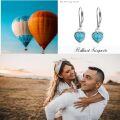 wholesale 925 Sterling Silver Heart Turquoise Earrings for Sensitive Ears Women Girls Vintage -0-5