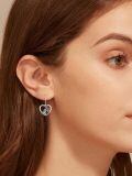 TOUPOP Sterling Silver & Stone Nightmare Skull Heart Earrings-0-2