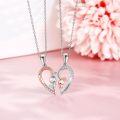 wholesale 925 Sterling Silver Heart Bunny Pendant Matching Set for Mom and Daughter Necklaces-0-3