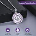 wholesale 925 Sterling Silver Blue Enamel Compass Pendant Necklace  for Women and Men-0-7