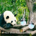 wholesale 925 Sterling Silver Moonstone Panda Drop Earrings-0-2