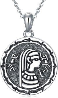 wholesale 925 Sterling Silver Egyptian Pharaoh Pendant Necklaces for Women Men s 43cm Chain Length-Egyptian Pharaoh