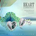 wholesale 925 Sterling Silver Green Enamel Tree of Life Heart Stud Earrings for Women Hypoallergenic s-0-5