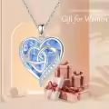 TOUPOP Sterling Silver & Birthstone Heart Celtic Knot Pendant Necklace-0-2