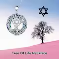 TOUPOP Sterling Silver Blue Crystal Celtic Tree Of Life Necklace Pendant-0-2