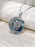TOUPOP Sterling Silver Blue Crystal Marigold Moon Flower Necklace-0-3