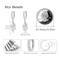 wholesale 925 Sterling Silver Gold-Plated Green Stone Snake Drop Hoop Earrings Wholesale for Women - Hypoallergenic  4cm Long-0-4