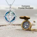 wholesale 925 Sterling Silver Blue Crystal Celtic Knot Compass Pendant Necklace-0-2