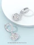wholesale 925 Sterling Silver Plated White Gold  1CT Moissanite Heart Drop Dangle Hoop Earrings for Women-0-2