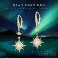wholesale 925 Sterling Silver Gold-Plated Moonstone & Opal Starburst Leverback Drop Earrings-0-10