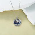 wholesale 925 Sterling Silver Blue Stone Tree of Life Pendant Necklace s for Women-0-2