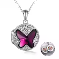 TOUPOP Sterling Silver Crystal Unicorn Animal Tree Flower Pendant Necklace-0-0