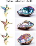 wholesale 925 Sterling Silver with Abalone Shell Inlay Hummingbird Drop Earrings for Women-0-2