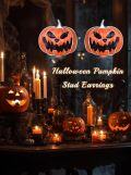 wholesale 925 Sterling Silver Jack-o'-Lantern Stud Earrings - Halloween Costume s for Women-0-1