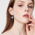 wholesale 925 Sterling Silver Moonstone Snowflake Dangle Earrings for Women - Hypoallergenic s-0-4