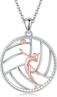 wholesale 925 Sterling Silver Sports Pendant with Gymnast and Ball Design - Perfect Gift for Athletes-volleyball