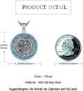 wholesale 925 Sterling Silver Turquoise St Christopher Protect Us Medal Pendant Necklace Catholic s for Men & Women-0-1