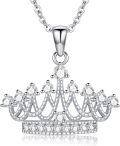 wholesale TOUPOP Crown Necklace 925 Sterling Silver Cubic Zirconia Queen Princess Pendant Jewelry Anniversary Christmas Birthday Gifts For Women Daughter Friends -0-0