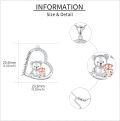 wholesale 925 Sterling Silver Heart Pendant with Teddy Bears and Cub Charm Necklaces Gifts for Women Girls Jewelry Love You Forever Engraved Chain 45cm Length-0-4